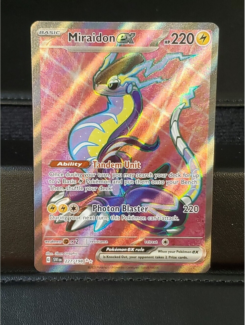 Miraidon ex 227/198 Scarlet Violet Full Art Ultra Rare Pokemon SVI EN EXCELLENT